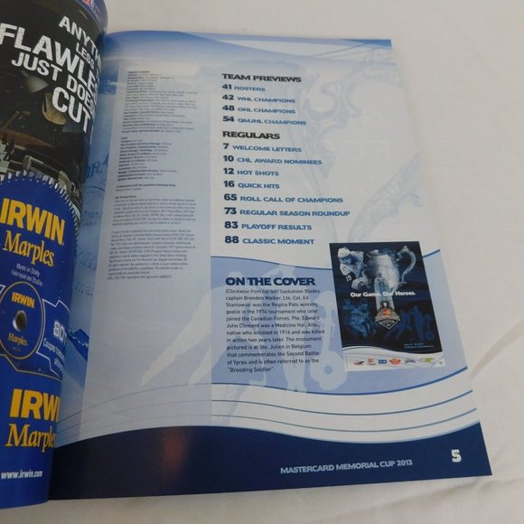 2013 Memorial Cup Saskatoon 2 Canadian Hockey League Programs Our Games Heroes - Picture 10 of 12